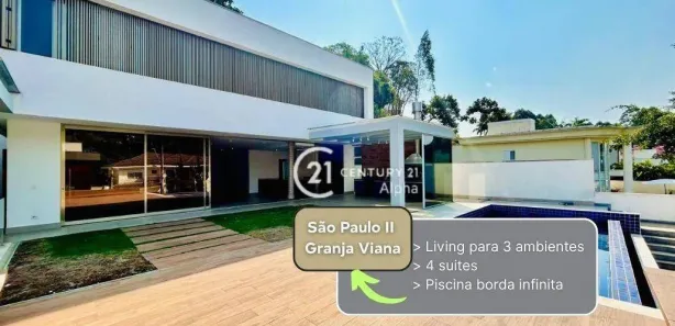 Casa de Condomínio com 4 Quartos para alugar, 357m² no São Paulo II, Cotia