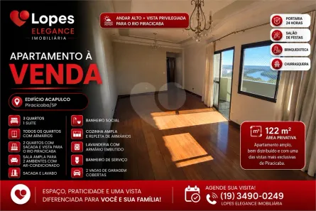 Apartamento com 3 Quartos à venda, 122m² no Centro, Piracicaba