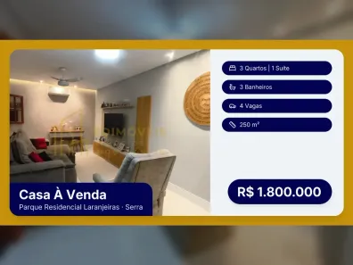 Casa com 3 Quartos à venda, 250m² no Parque Residencial Laranjeiras, Serra