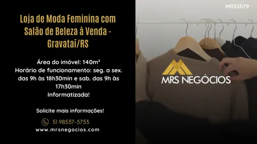 Ponto Comercial à venda, 140m² no Centro, Gravataí