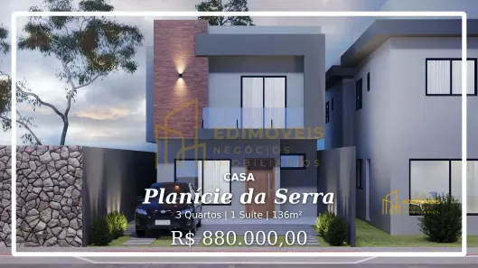 Casa com 3 Quartos à venda, 136m² no Planície da Serra, Serra
