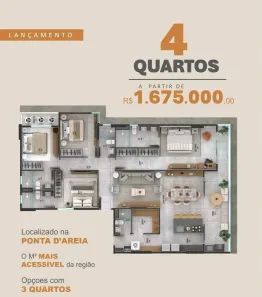 Apartamento com 3 Quartos à venda, 135m² no Ponta D'Areia, São Luís