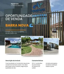 Sobrado com 3 Quartos à venda, 142m² no Barra Nova, Marechal Deodoro