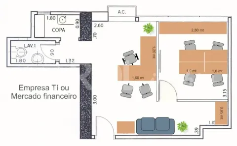 para alugar, 30m² no Santa Cecília, São Paulo