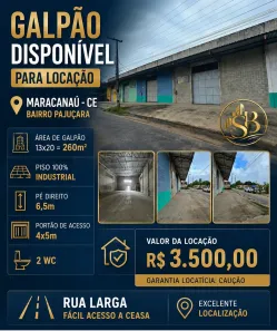 Galpão/Depósito/Armazém para alugar, 260m² no Pajuçara, Maracanaú