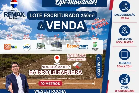 Lote/Terreno à venda, 250m² no Ibirapuera, Vitória da Conquista