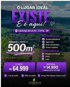 Lote/Terreno à venda, 500m² no Centro (Caucaia do Alto), Cotia