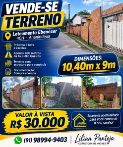 Lote/Terreno à venda, 97m² no Quarenta Horas (Coqueiro), Ananindeua