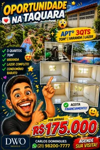 Apartamento com 3 Quartos à venda, 70m² no Taquara, Rio de Janeiro