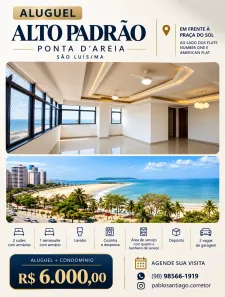 Apartamento com 3 Quartos para alugar, 220m² no Ponta D'Areia, São Luís