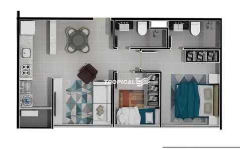Apartamento com 2 Quartos à venda, 49m² no Itoupava Seca, Blumenau
