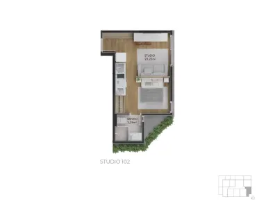 Apartamento com 1 Quarto à venda, 29m² no Centro, Florianópolis