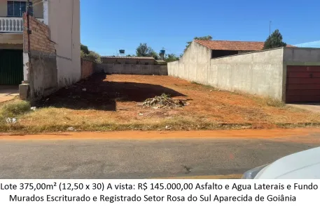 Lote/Terreno à venda, 375m² no Jardim Rosa do Sul, Aparecida de Goiânia