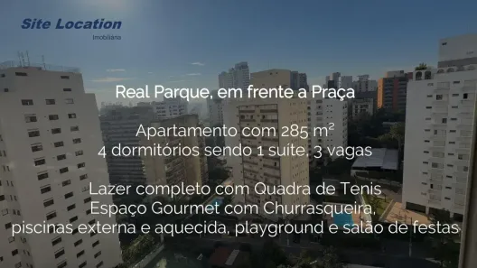Apartamento com 4 Quartos para alugar, 285m² no Real Parque, São Paulo