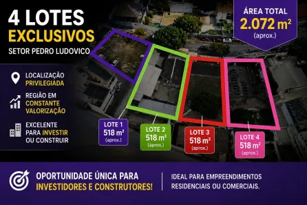 Lote/Terreno à venda, 518m² no Setor Pedro Ludovico, Goiânia