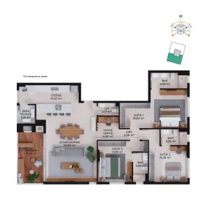 Apartamento com 3 Quartos à venda, 153m² no Pedra Branca, Palhoça