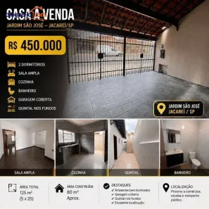 Casa com 3 Quartos à venda, 123m² no Jardim São José, Jacareí