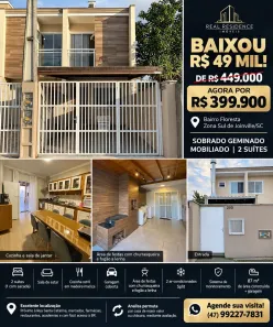 Sobrado com 2 Quartos à venda, 74m² no Floresta, Joinville