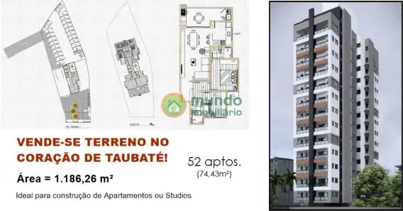 Lote/Terreno à venda, 1187m² no Centro, Taubaté