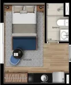 Apartamento com 1 Quarto à venda, 22m² no Belenzinho, São Paulo