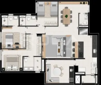 Apartamento com 3 Quartos à venda, 126m² no Jardim Olhos D'Água II, Ribeirão Preto