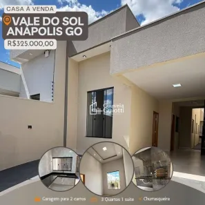 Casa com 3 Quartos à venda, 93m² no Residencial Vale do Sol, Anápolis