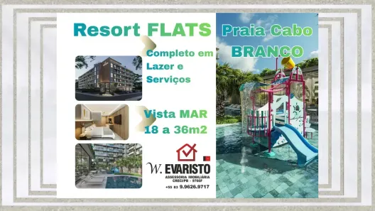 Apartamento com 1 Quarto à venda, 24m² no Cabo Branco, João Pessoa