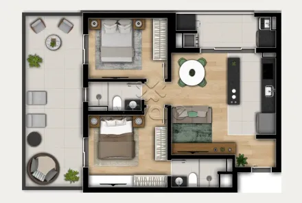 Apartamento com 2 Quartos à venda, 81m² no Bacacheri, Curitiba