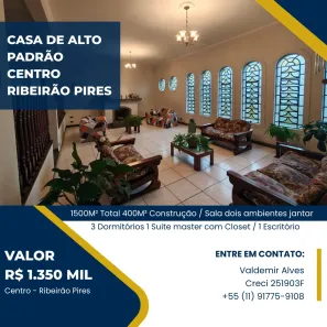 Casa com 3 Quartos à venda, 400m² no Centro, Ribeirão Pires