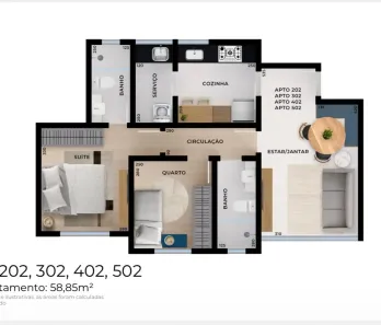 Apartamento com 2 Quartos à venda, 59m² no Milionários (Barreiro), Belo Horizonte