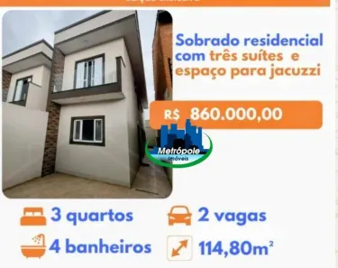 Sobrado com 3 Quartos à venda, 115m² no Arujá Center Ville, Arujá
