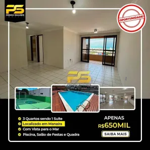 Apartamento com 3 Quartos à venda, 118m² no Manaíra, João Pessoa