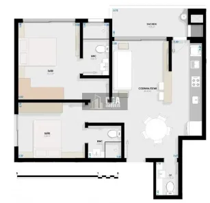 Apartamento com 2 Quartos à venda, 73m² no Jurerê, Florianópolis