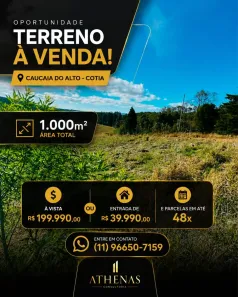 Lote/Terreno à venda, 1000m² no dos Mendes (Caucaia do Alto), Cotia