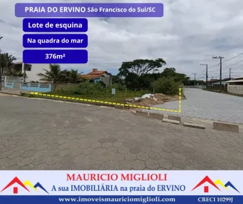 Lote/Terreno à venda, 376m² no Praia do Ervino, São Francisco do Sul