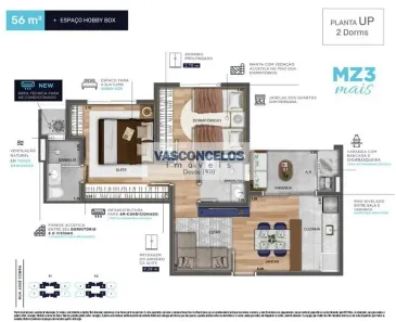 Apartamento com 2 Quartos à venda, 56m² no Conjunto Residencial Trinta e Um de Março, São José dos Campos