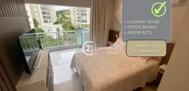 Apartamento com 1 Quarto para venda ou aluguel, 50m² no Tamboré, Santana de Parnaíba
