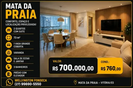 Apartamento com 2 Quartos à venda, 73m² no Mata da Praia, Vitória