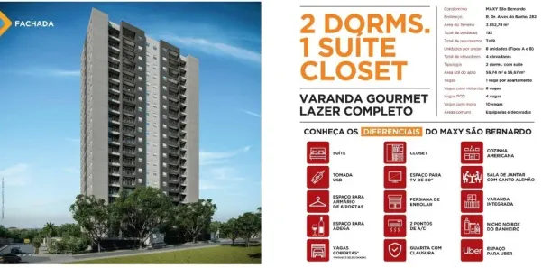 Apartamento com 2 Quartos à venda, 56m² no São Bernardo, Campinas