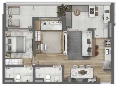 Apartamento com 2 Quartos à venda, 70m² no Perdizes, São Paulo