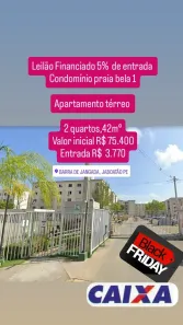 Apartamento com 1 Quarto à venda, 42m² no Barra de Jangada, Jaboatão dos Guararapes