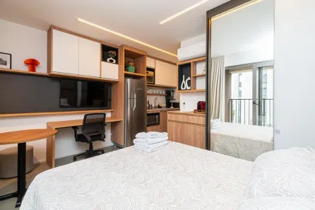 Apartamento com 1 Quarto para alugar, 24m² no Campo Belo, São Paulo