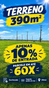 Lote/Terreno à venda, 390m² no Laguna, Laguna