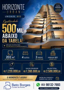 Apartamento com 1 Quarto à venda, 220m² no Graciosa - Orla 14, Palmas