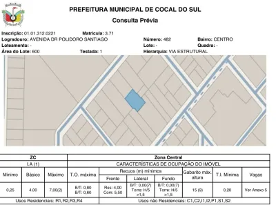 Lote/Terreno à venda, 600m² no Centro, Cocal do Sul