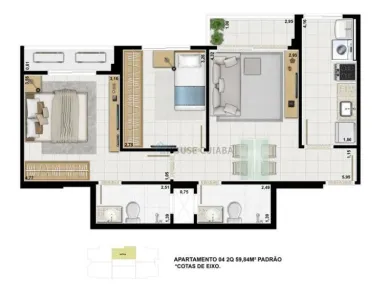 Apartamento com 2 Quartos à venda, 59m² no Terra Nova, Cuiabá