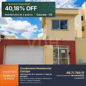 Apartamento com 2 Quartos à venda, 42m² no Cigana, Caucaia