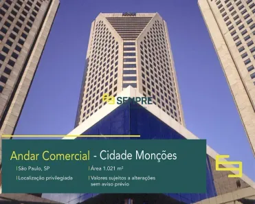 Sala Comercial para alugar, 1021m² no Brooklin Paulista, São Paulo