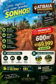 Lote/Terreno à venda, 600m² no Jardim Brasil, Atibaia
