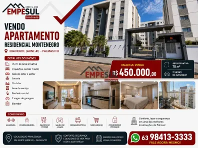 Apartamento com 3 Quartos à venda, 75m² no Plano Diretor Norte, Palmas